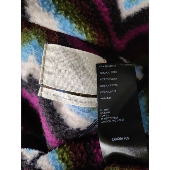 Urban Outfitters Purple Blue Chevron Striped Fleece Popover Babydoll Sweater S - Picture 9 of 9